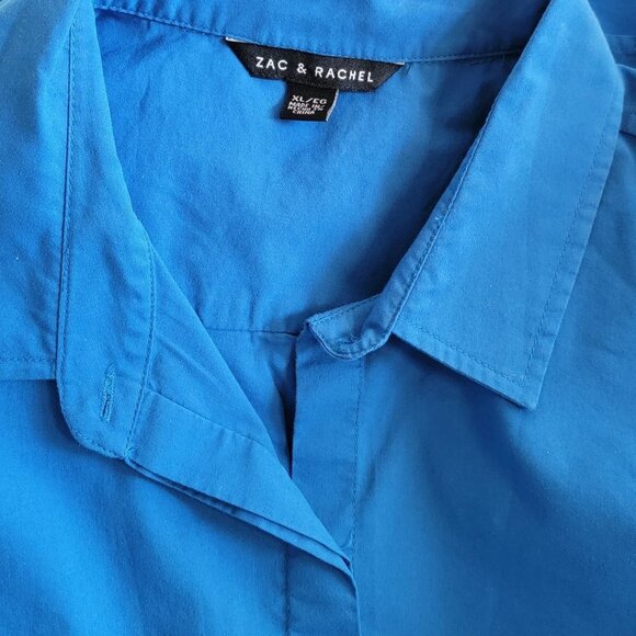 Zac & Rachel Sleeveless Royal Blue Button-Down Shirt in Size XL - Picture 4 of 4